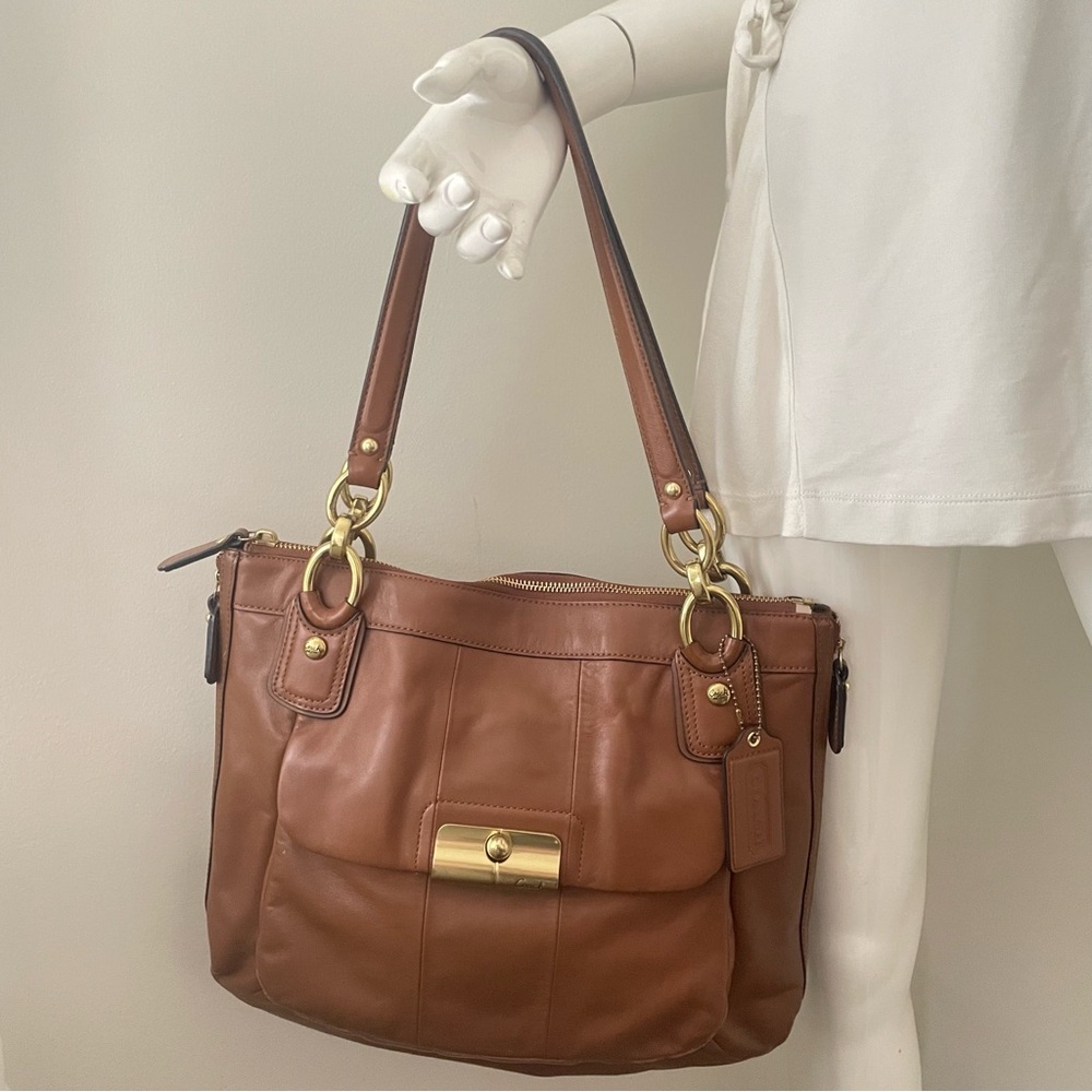 Vintage Coach Kristin Elevated leather tote cognac